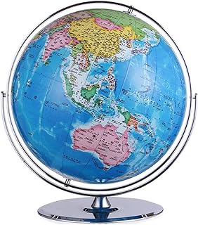 HRTC World Globe Newest Globe 720° Rotating Education Globe with Stand Large Desktop 19.6 in Diameter World Globe Office Decoration Globe Clear Text Marking