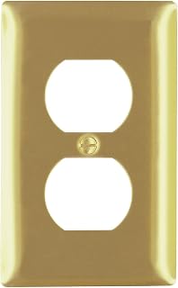 Legrand Pass & Seymour SB8PB Polished Brass Wall Plate, 1 Gang, One Duplex Outlet Receptacle Cover, Brass (1 Count)