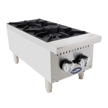 Atosa CookRite ACHP-2 12" Heavy Duty Vertical Countertop Gas Hot Plate Stock Pot Range for Hotel Food Truck Caterer | 12"W x 27 3/5"D x 13.5"H by Atosa USA – Model ACHP-2-NG