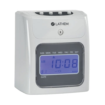 400EKIT 400E Top-Feed Time Clock Bundle by Lathem – White, Model LTH400EKIT