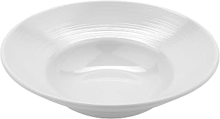 G.E.T. Enterprises White 16 oz., 10" Textured Rim Bowl,, Break Resistant Dishwasher Safe Melamine Plastic, Minski Collection B-16-MN-W-EC (Pack of 4)