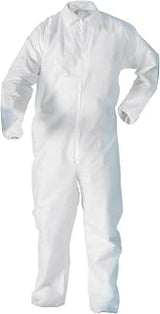 KLEENGUARD KGA20 Lightweight Coveralls for Non-Hazardous Particulate Protection (68968), Zip Front, Elastic Wrists, Open Ankles, White, 2X-Large (Qty 50)