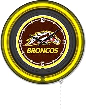 Holland Bar Stool Clk15BKWestMI NCAA 15 in. Dia. Western Michigan University Double Neon Wall Clock Black