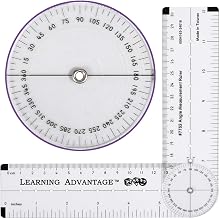 LEARNING ADVANTAGE Angle Measurement Ruler, Clear, Flexible and Adjustable