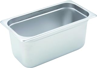 Winco 8.4 qt 6" Silver 1/3 Size Stainless Steel Steam Table Pan (Set of 24)