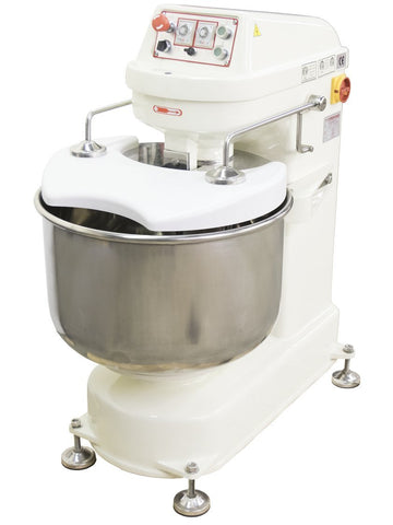 Quart Dual Motor Spiral Dough Mixer by American Eagle Food Machinery – 80 Quarts, Cast Iron, White, Model AE-3050
