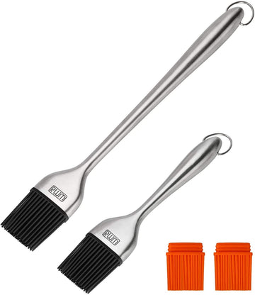 RWM Basting Brush Set, Stainless Steel Handle with Silicone Heads, Orange