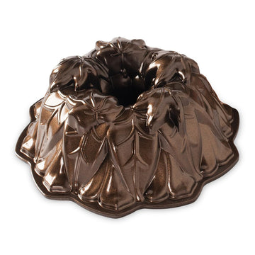 Harvest Leaves Bundt Pan by Nordic Ware – 10.4x10.4x3.8, 9.0 cups, Aluminum, Bronze, Model 85948