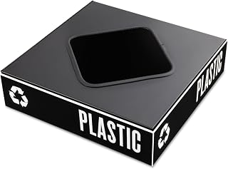 Safco Public Square Recycling Containers Lids 15 1/4 X 15 1/4 X 2 Black "Product Category: Breakroom And Janitorial/Recycling Receptacles & Lids"