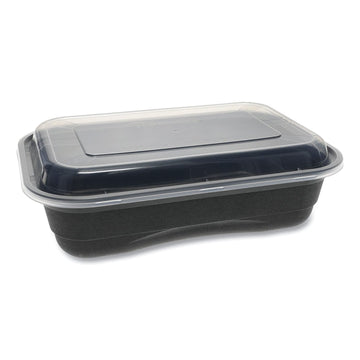 Pactive NV2GRT3688B Earthchoice Versa2go Microwaveable Containers, 8.4 X 5.6 X 2, 36 Oz, 1-Compartment, Black/Clear, 150/cart