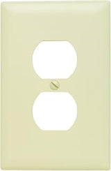 Legrand Pass & Seymour TPJ8LA Trademaster Jumbo Oversized Unbreakable Nylon Wall Plate, 1 Gang, One Duplex Outlet Cover, Light Almond (1 Count)