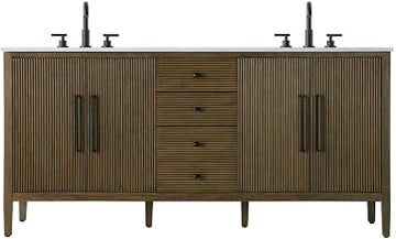 Elegant Kitchen and Bath 72" Double Bathroom Vanity in Hazel Oak