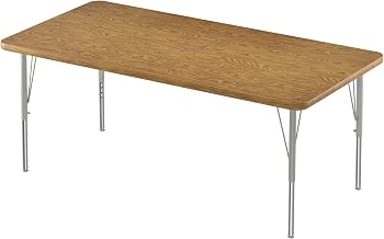 Correll 30x48 Top Bar Stool/Standing Height Activity Table in Oak