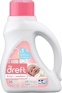 Dreft Stage Newborn Liquid Laundry Detergent, White, Baby Blossom, 40 Fl Oz