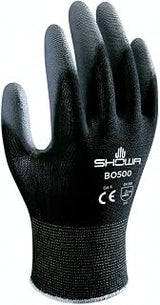 SHOWA B0500 Polyurethane Palm Coated General Purpose Work Glove with Nylon Liner, 13-Gauge, for Vending Machines Black, Small (12 Pair)