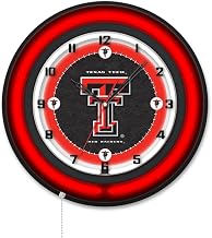 Holland Bar Stool Clk19BKTXTech NCAA 19 in. Dia. Texas Tech University Double Neon Wall Clock Black