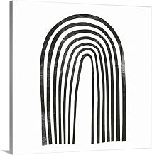 CANVAS ON DEMAND Arcobaleno Nero III Canvas Wall Art Print by Emma Scarvey, Abstract, Contemporary, Minimalist, Home Decor, Black and White Artwork, 36" x36in