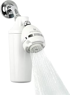 Aquasana Shower Filter w/Shower Head | Reduces 90% Chlorine | AQ-4100 | Dermatologist-Recommended | Soften Skin & Hair | Coconut Shell Carbon | KDF Media | 3 Shower Head Settings | 10K Gal