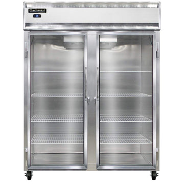 2RE-SS-GD Extra-Wide Two Section Reach In Glass Door Refrigerator by Continental Refrigerator – Commercial Grade