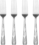 Oneida Tuscany Dinner Forks Silverware Set for 4, Flatware | satin finish, dishwasher safe | cutlery set for kitchen and dining, utensil set, rust resistant, kitchen essentials