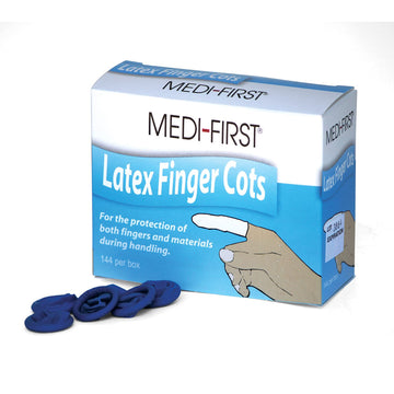 Products Blue Finger Cot by Medique – 1 Count (Pack of 144), Latex, Pack of 144, Model 68235