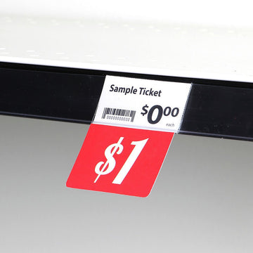 Shelf Signage $1 Shelf Talker Red Plastic - 2 1/2 L x 3" H by KOST KLIP MANUFACTURING LTD – Plastic, Model 107356