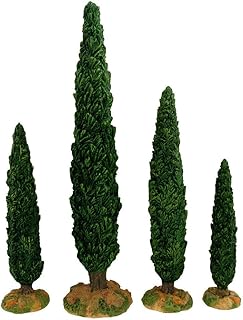 Fontanini by Roman Inc., Cypress Tree 4-Piece Set, 5" Collection, Nativity Figure and Accessories, Hand Sculpted and Painted (7x3x11)