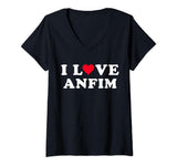 Womens I Love Anfim Matching Girlfriend & Boyfriend Anfim Name V-Neck T-Shirt by I Love Anfim Shirt For Girlfriend Boyfriend – Polyester, Black, Model 0E2N8E0GWQ0