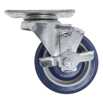 Swivel Plate Caster Blue Polyurethane - 4"Dia by HUBERT – Polyurethane, Blue, Model SWAZ415P-1-1