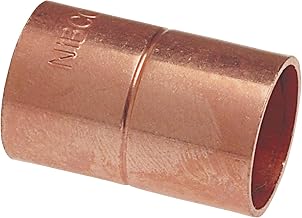 NIBCO Fig No 600-RS, 1/8 in. Copper Coupling with Rolled Tube Stop, Cup x Cup, Solder