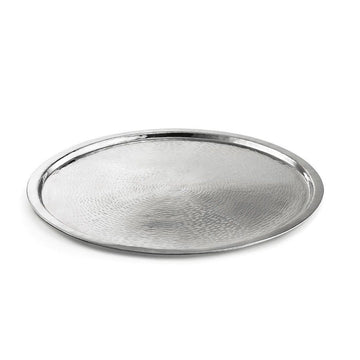 21" Round Stainless Steel Serving Tray, Mirror Finish, Rice Pattern, Elegant Buffet Display, Lip for Stability, Ideal for Entrees, Sides, and Drinks by Tablecraft – Model RPD21