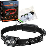 Fenix HP12R-T USB-C Rechargeable 1300 Lumen White/red LED Trail Running headlamp with EdisonBright USB Charging Cable (Black)
