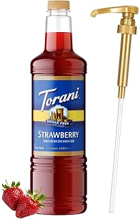 Torani Sugar Free Strawberry Syrup 1 Liter with Pump – Keto & Zero Calorie