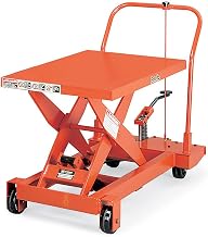 Presto Mobile Manual Scissors Lift Tables - 1000-Lb. Capacity - 24"Wx36"D Platform - Orange