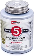 Rectorseal No. 5 25551 Pipe Thread Sealant, Lubricates & Protects Threads, Soft Setting, Slow Drying, & Permits Easy Breakout, Contains No Other Metals, 8 oz