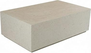 Starlight Canyon Home Beige Concrete Coffee Table Modern Terrazzo Design Durable Single Piece Statement Accent Table for Living Room or Office Use