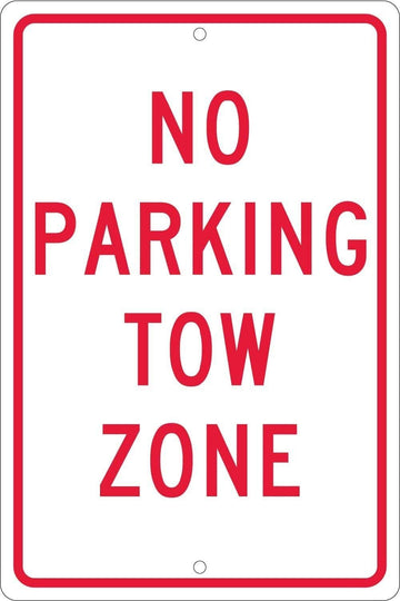 NMC Aluminum Sign by National Marker – White/Red, Model TM38H