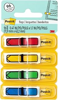 Post-it Arrow Flags, .47 x 1.7 in, Primary Colors, 4 Dispensers