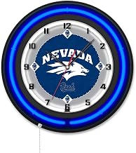 Holland Bar Stool Clk19BKNevaUn NCAA 19 in. Dia. University of Nevada Double Neon Wall Clock Black
