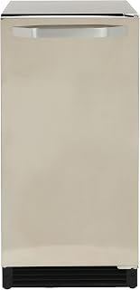 DUURA DIM25C Crescent Ice Maker Front-Venting for Indoor Built-in Undercounter Use, Shallow Depth, 15-Inches Wide, 25-Lbs., Metallic