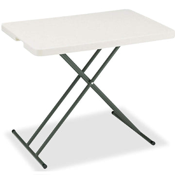Adjustable Height Plastic Folding Table by Global Industrial – 30" x 20", Steel Frame, White, Model 67124