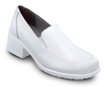 Womens White MaxTrax Soft Toe Slip-On Dress Shoe 10.0 M by SR Max – 10, Rubber, White, Model Venice