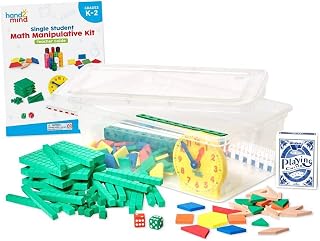 hand2mind Individual Student Manipulative Kit For Kids Ages 5-7, Individual Practice For Children At Home Or Classroom, Easy To Follow Guide, Math Manipulative Supplies, Homeschool Supplies (Set of 4)