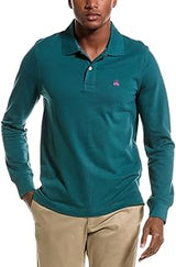 Brooks Brothers Mens Slim Fit All Mesh Cotton Long Sleeve Polo Shirt,