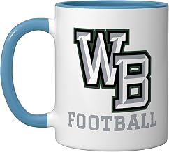 West Bloomfield High School Lakers Football Ceramic Mug, Blue/White, 11oz