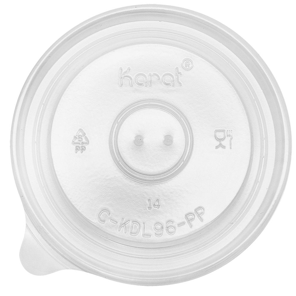 Karat C-KDL96-PP 6 oz PP Food Container Flat Lids (Case of 1000)