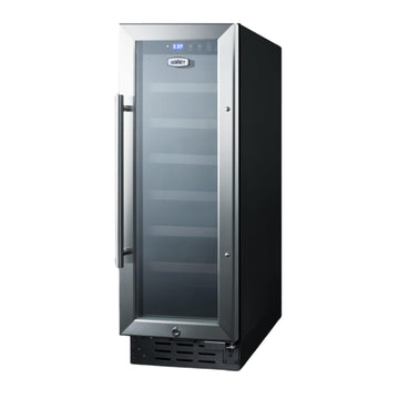 Summit 12” Glass Door Built-In Wine Cellar by Summit Appliance – 12", 2.2 cubic_feet, Stainless Steel, Model SWC1224B