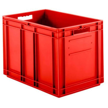 SSI Schaefer Euro-Fix Solid Container by SSI-Schaefer – 23.5"L x 15.75"W x 16.5"H, Polypropylene, Red, Pack of 2, Model EF6420.RD1