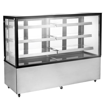 72-INCH SQUARE GLASS FLOOR REFRIGERATED DISPLAY CASE by Omcan – 28.61 cubic_feet, glass, Pack of 6, Model 44505