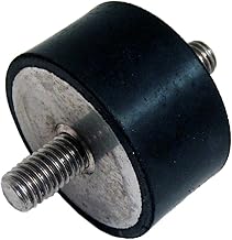 JW Winco 451.1-25-25-5/16-55 Series GN 451.1 Rubber Cylindrical Vibration Isolation Mount with 2 Threaded Studs, Inch Size, 1" Diameter, 1" Height, 5/16-18 Thread